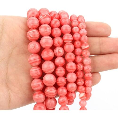 Imitation Malachite Stone Beads Round Loose Spacer Beads for Jewelry Making 6 8 10mm 15inch DIY Bracelets Necklaces Accessories