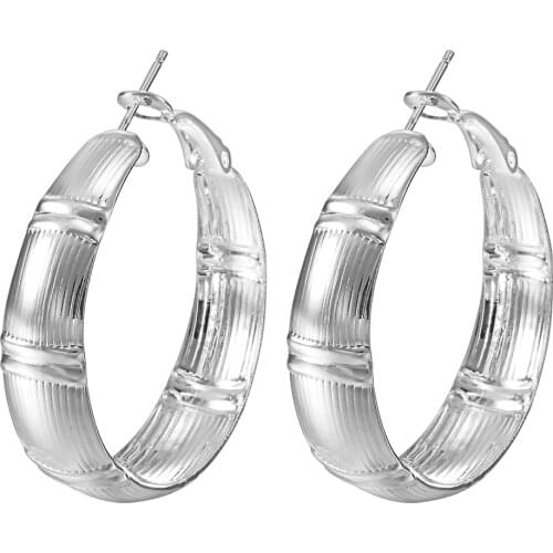 Cheap silver plated hoop earring for women vintage new design hot sale fashion jewelry large size lovely earring gift