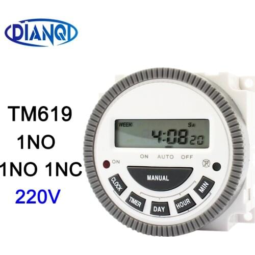 DIANQI TM619 AC220V 230V 240V 16A Digital Timer controller 7 Days Weekly Programmable Timer switch /Hour/Minute Count For Home