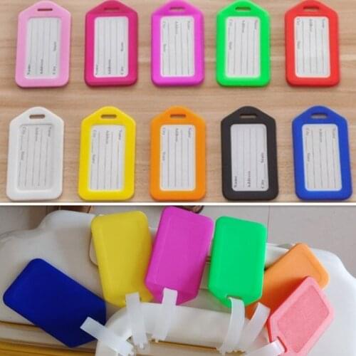 1Pcs Plastic Luggage Tag Holder Labels Strap Name Address ID Suitcase Bag Baggage Travel Luggage label Accessories card cover