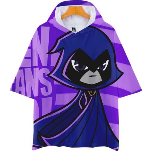 Anime Teen Titans Go 3D Prints Hooded T-shirts Women/Men Fashion Summer Short Sleeve Tshirt Hot Sale Streetwear Clothes