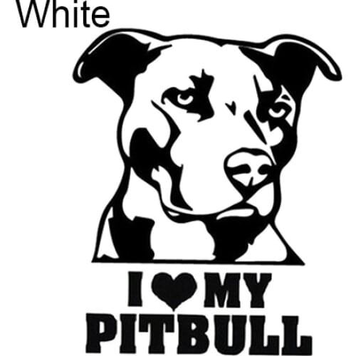 80%HOT 1Pc Cartoon I Love My PitbullS1 Bulldog Head Reflective Waterproof Car Sticker