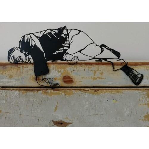 Metal Figurines Delicate Elegant Iron Boy Girl Sculpture Garden Decoration for Decorating Home Decor Figurines Miniatures 2021