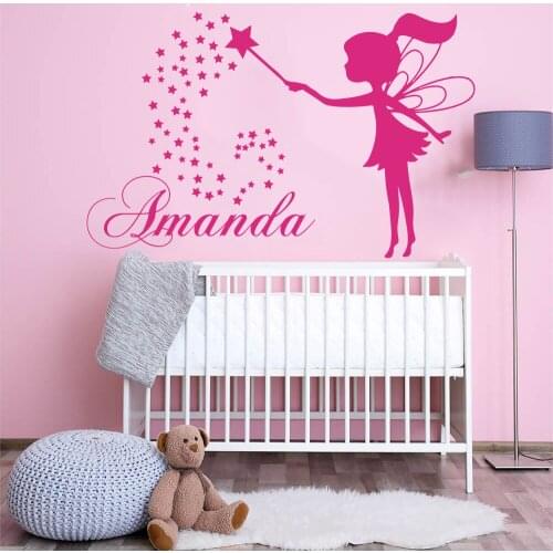 Cartoon Fairy Star Girl Wall Decal Girl Room Kids Room Little Princess Queen Star Fairy Tale Wall Sticker Bedroom Living Room
