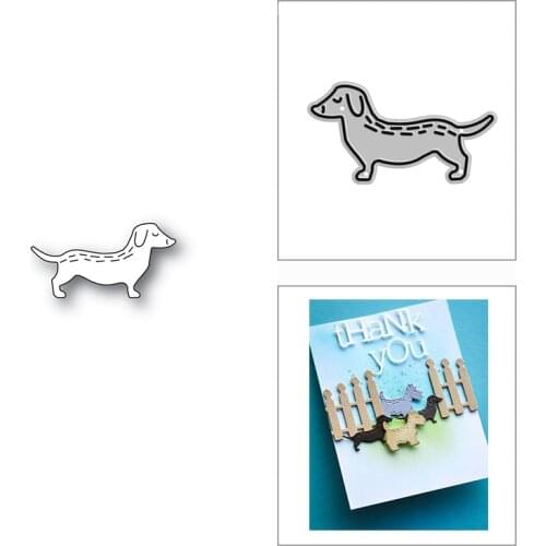 New 2021 Stitched Dachshund Dog Metal Cutting Dies for DIY Scrapbooking and Card Making Decorative Embossing Craft No Stamps
