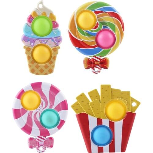 New Rainbow Silicone Push Bubble Fingertip Toys Fashion Anti-Stress Squeeze Adults Children Sensory Decompression Toys#20