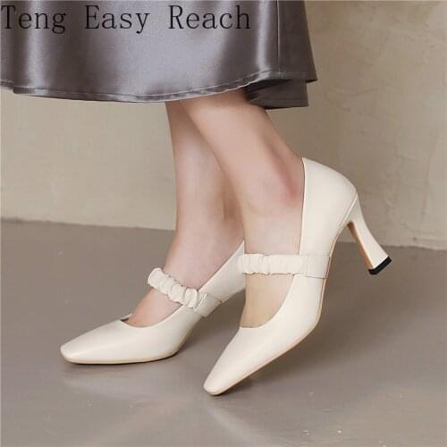 New 7.5cm Thin Heels Pumps Women Stiletto-heel Dress Women Shoes Party Plus Big Size 34-45 Women Heels Spring 2021 Black 43