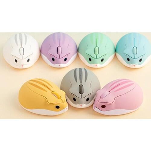 Optical Wireless Computer Mouse Cute Cartoon Anime Hamster Shape USB Mause Mini Ergonomic For Girl Kid Gift Toy Gamers