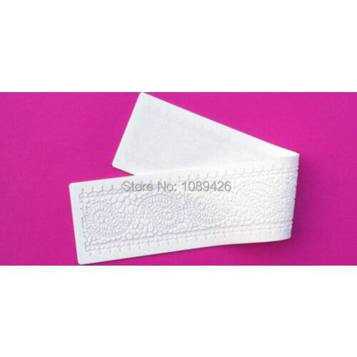Wholesale 10Pcs/lot (CT-5016) Laces Soft 100% Platinum Silicone Cake Fondant Embossing Gum Paste Decorating Mold Tool
