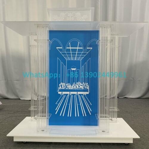 Plexiglass Transparent Pulpit Podium Direct production platform supplier Acrylic Customised Christian Speech Lectern