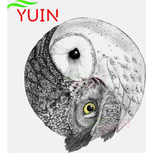 Lovely Tai Chi Owl Animal Car Sticker Creative PVC Window Graphic Decoration Accessories High Quality Waterproof Decal 13*11cm