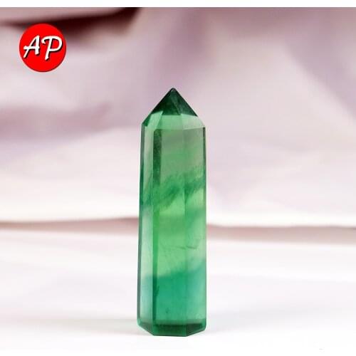 1PC Natural Green Fluorite Repair Crystal Hexagonal Prisms Mineral Home Decoration Wand Treatment Stone DIY Gift
