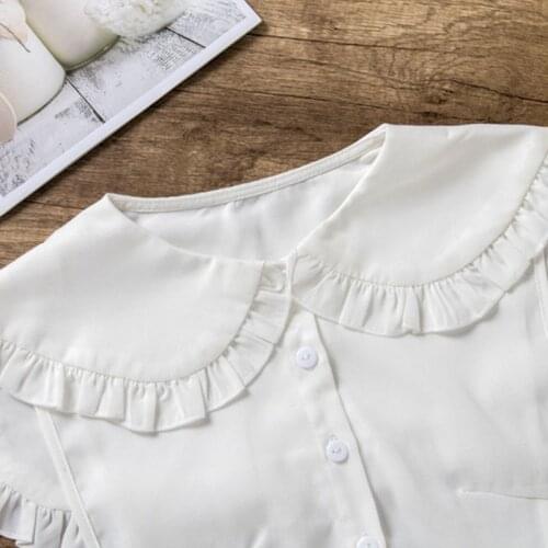 Women Girls Doll Detachable Fake Collar Ruffles Lapel Shawl Shoulder Wrap Shirt