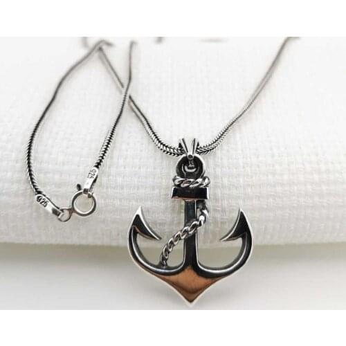 Sailor Anchor Silver Necklace