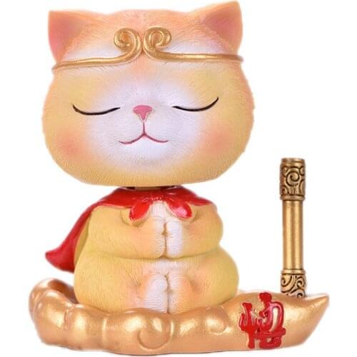 Goku Cat Resin Figurine Home Decoration Miniature Animals Accessories DIY Fairy House Garden Miniatures Car Desk Decor Gift