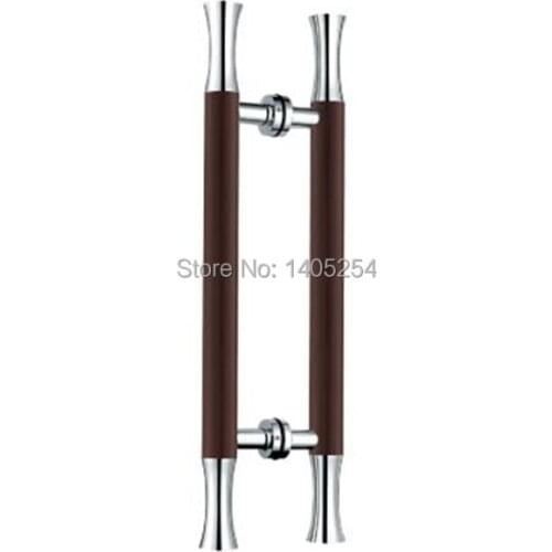 Glass door wooden handle H shape