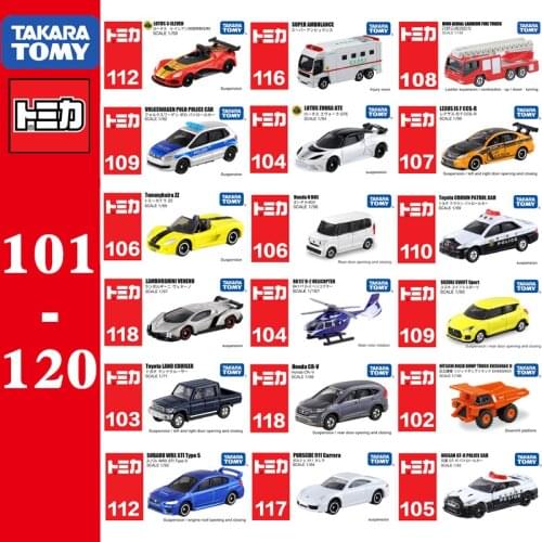 Takara Tomy Tomica No.101-No.120 Cars Hot Pop 1:64 Kids Toys Motor Vehicle Diecast Metal Model