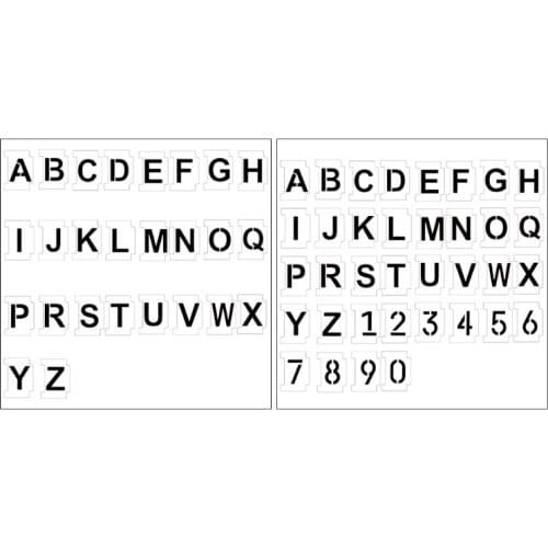 Alphabet Number Stencils 4 Inch 26 Pack Letters Numbers Stencil Templates with Signs Painting on Wall Reusable Letter Stencils