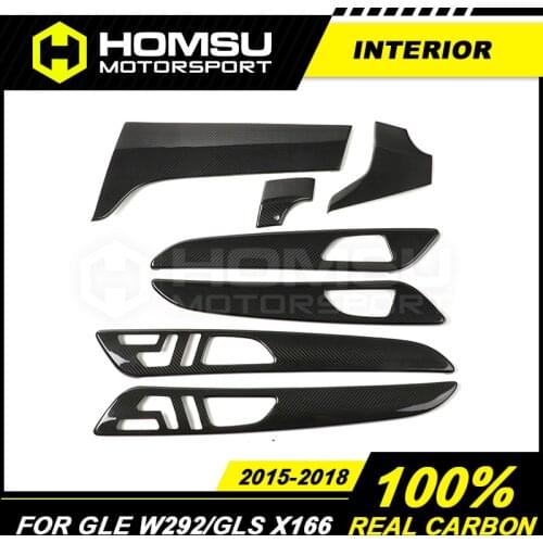 Replacement Real Carbon Fiber Interior Trim Door panel Trim For Benz GLE Class W292 w166 GLS Class X166 Year 2016 2018 2017