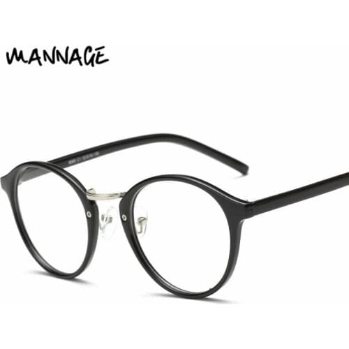 Retro Round Glasses Frame Clear Lens Eyeglasses Myopia Glasses Frame Student Optical Glasses Frames Decorative Fake Glasses