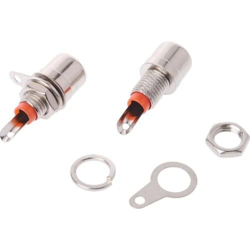 10 Pcs Nickel Plated RCA Phono Chassis Panel Mount Female Socket Adapter Red+Black L4MB