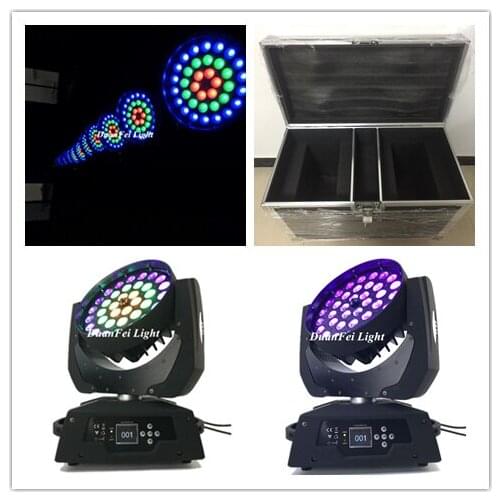 12pcs+Flightcase) Stage Disco DJ 36x18W 6in1 Moving Head Rgbwa UV Wash Ring Light