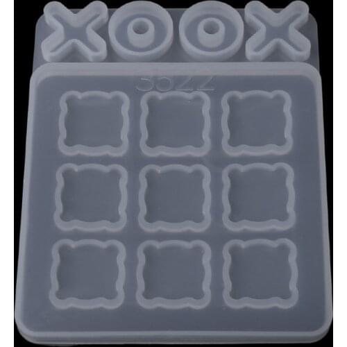 13MC Tic Tac Toe Molds for Resin Casting Small O X Board Game Silicone Mold DIY Craft