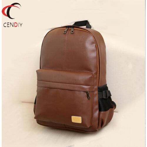 2021 Male Backpacks Men College School Bag for Girls Daypacks Travel Laptop Backpack Men Backpack Casual PU Leather Backpack