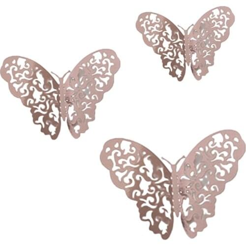 36 Pcs 3D Butterfly Wall Stickers Removable Hollow out Butterflies Decals Decor