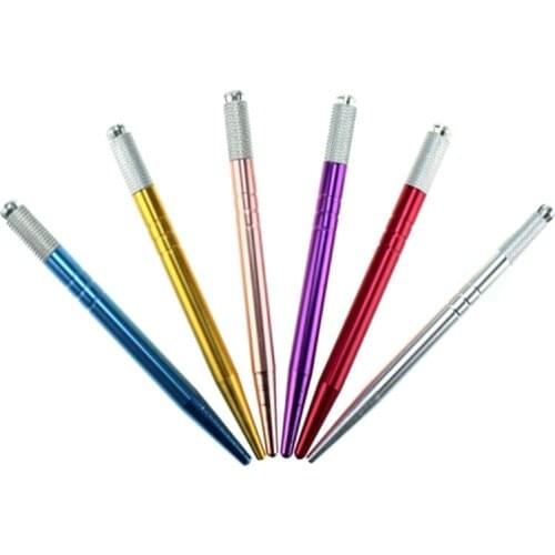 5 pieces Top Quality Semi permanent makeup Microblading needle pen embroidery handmade tattoo pen for FLex round blades