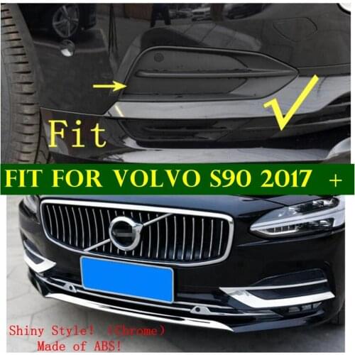 ABS Chrome Accessories Exterior Refit Kit Front Head Foglight Fog Lights Lamps Panel Cover Trim Fit For VOLVO S90 2017 2018 2019