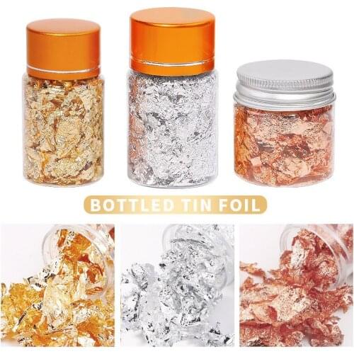 Nail Art Shiny Foil Leaf Gold Flakes Chunky Glitter Body Decor Makeup Art Decor Stickers Paper for Nail DIY Design