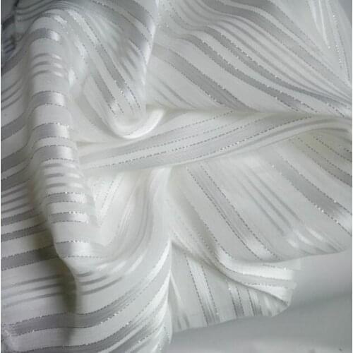 Shiny chiffon silky strips pearly metallic fabric dropping soft breathable DIY dress blouse fabric