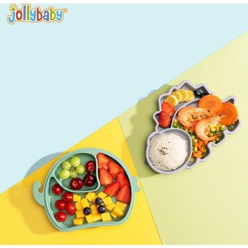 Baby Silicone Plate Kids Bowl Plates Baby Feeding Silicone Bowl Baby Silica Gel Dishes Cartoon elephant dinosaur Kids Tableware
