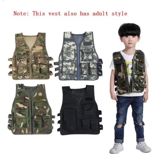 Kids Camouflage Molle Tactical Mini Waistcoat Children Outdoor Summer Camp Training Games Armor Plate Protective Gear Vest Tops