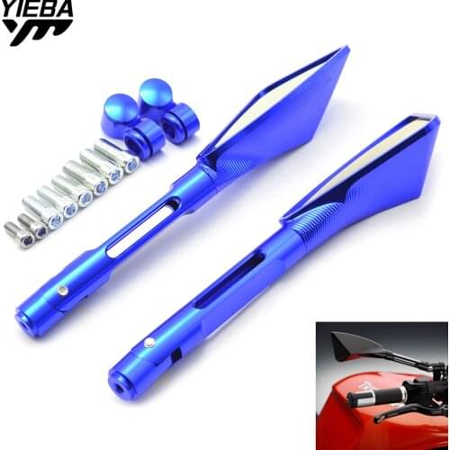 FOR Yamaha YZF R125 R15 R25 YZF R3 MT-02 MT-25 YZF R1/R1M GSXR 600 Motorcycle Rearview Mirrors Blue Glass Rear View Side Mirror
