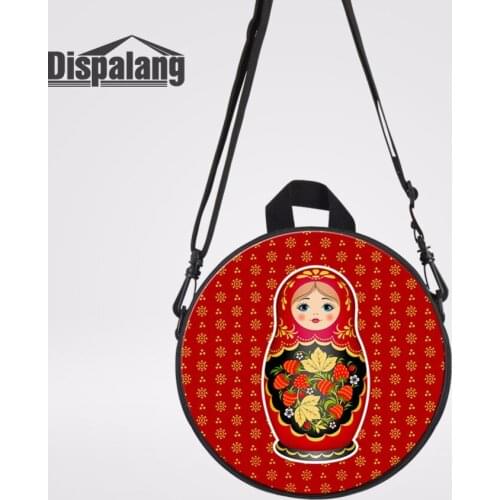 Toddler Lovely Matryona Messenger Bag Matryoshka Doll Print Crossbody Shoulder Bags For School Women Mini Round Bagpacks Rugtas