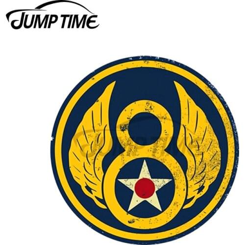 JumpTime 13 x 13cm For WW2 Eighth AirForce Car Stickers Personality Refrigerator Windshield Decal Cartoon Motorcycle Decoration