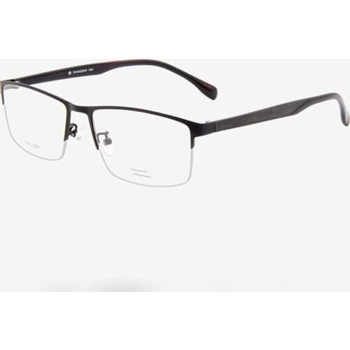 Men Simple Style Vintage Ultralight Alloy Half-Rim Rectangular Custom Made Myopia Glasses -1 to -6 Reading Glasses +1 to +4