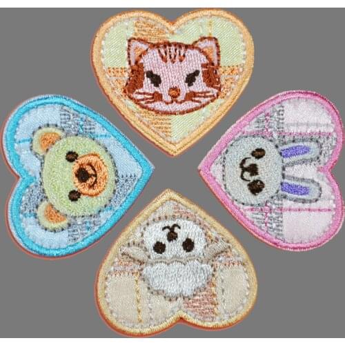 Iron On Heart Love Animal Patches For Clothes Embroidery Applique Sequin Love Letter Patch Jeans DIY Iron Sticker For Clothing
