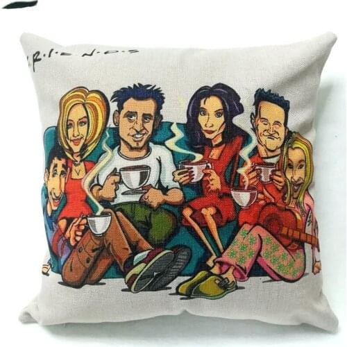 New Zippered Pillow Cushion 17x17 Inch For Friends Cartoon Central Perk Coffee Time Halloween Cosplay Pillow case Prop Gift