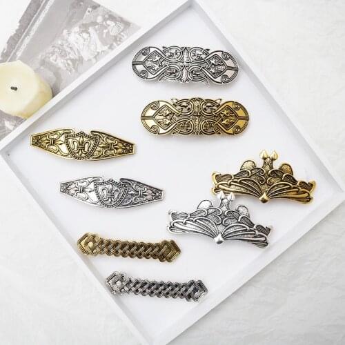 2021 New Retro Fashion Viking Jewelry Hair Accessories Metal Antique Hair Clip for Women Girl Gift