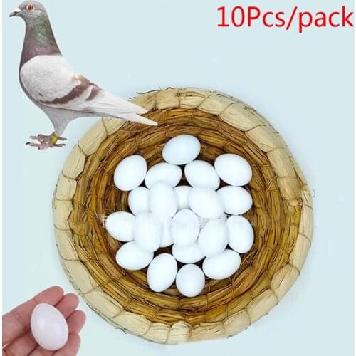 10pcs/lot Pigeon False Eggs Filled Plastic Simulation For Hatch Breeding Supplies