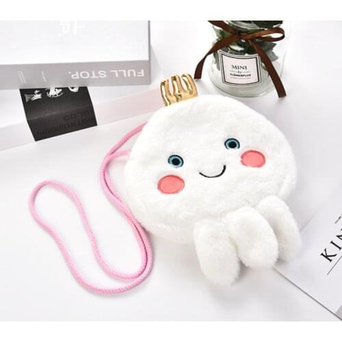 Plush octopus autumn and winter girls ladies messenger bag cute casual womens shoulder bag little girl zipper bag shoulder bag