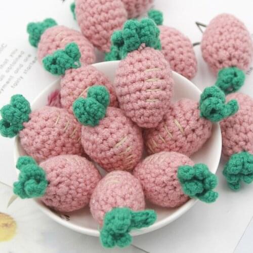 Handmade Crochet Carrot Knitting Wool Beads DIY Baby Pacifier Chain Accessories 24BE
