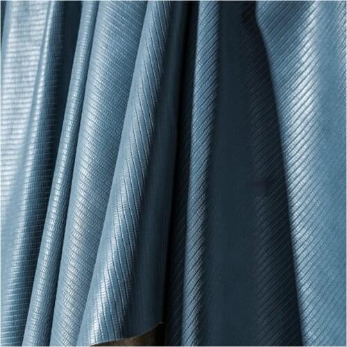 Width 57'' Fashion Simple Medium Thick Plaid Embossed Water Leather Fabric By The Half Yard For Jacket Pants Dress Material