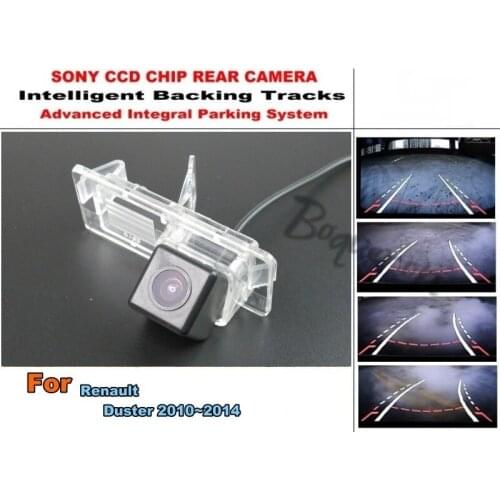 For Renault Duster 2010~2014 Smart Tracks Chip Camera / HD CCD Intelligent Dynamic Parking Car Rear View Camera