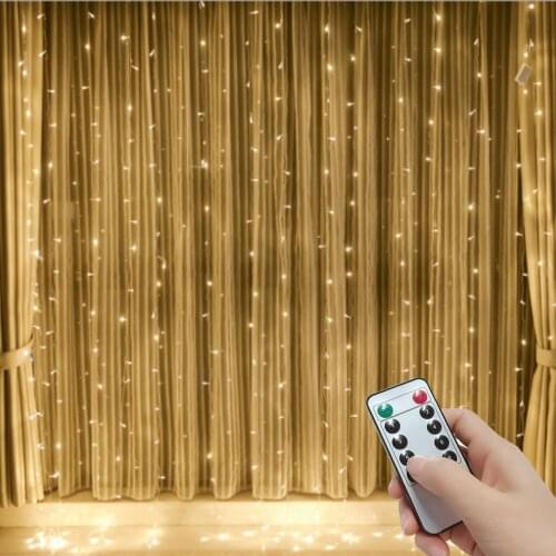 Led Curtain String Light Led Christmas Garland Party Patio Window Decor Fairy Lights Xmas Wedding Lights EU 220V