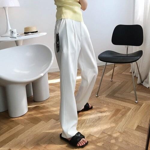 2021 New Autumn High Quality Women Bottoms Loose Fashion Ladies Pants Casual Elegant Solid Color Female Trousers T353