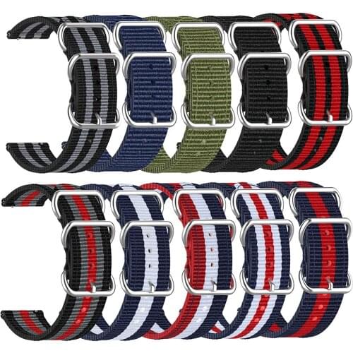 20mm 22mm for Xiaomi Amazfit GTS/Stratos/GTR47mm Bracelet for Huawei Canvas Nylon Wrist Strap for Amazfit Bip Lite Watch Band